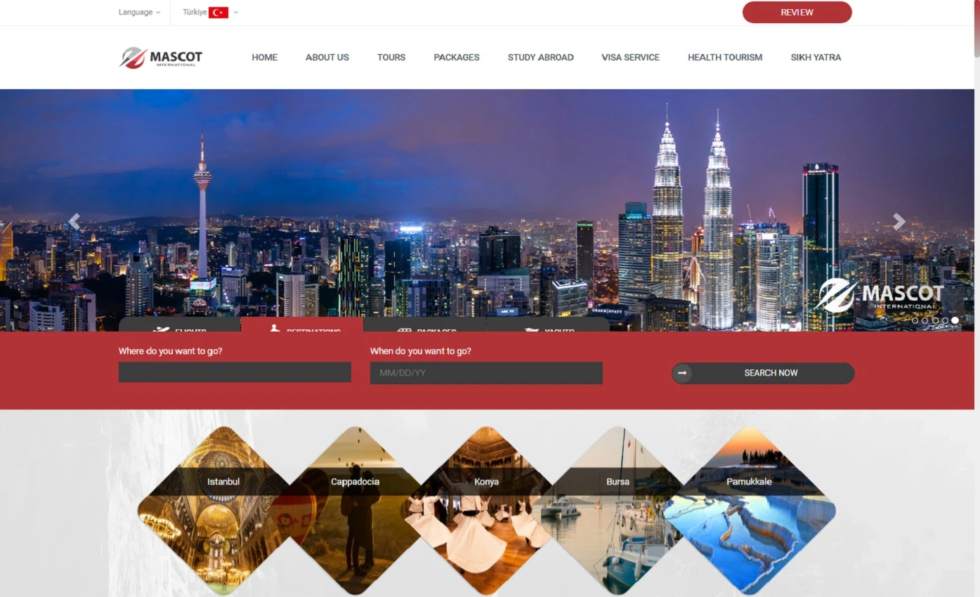 Powerwebsols-Mascot Tourism  Travingle Project