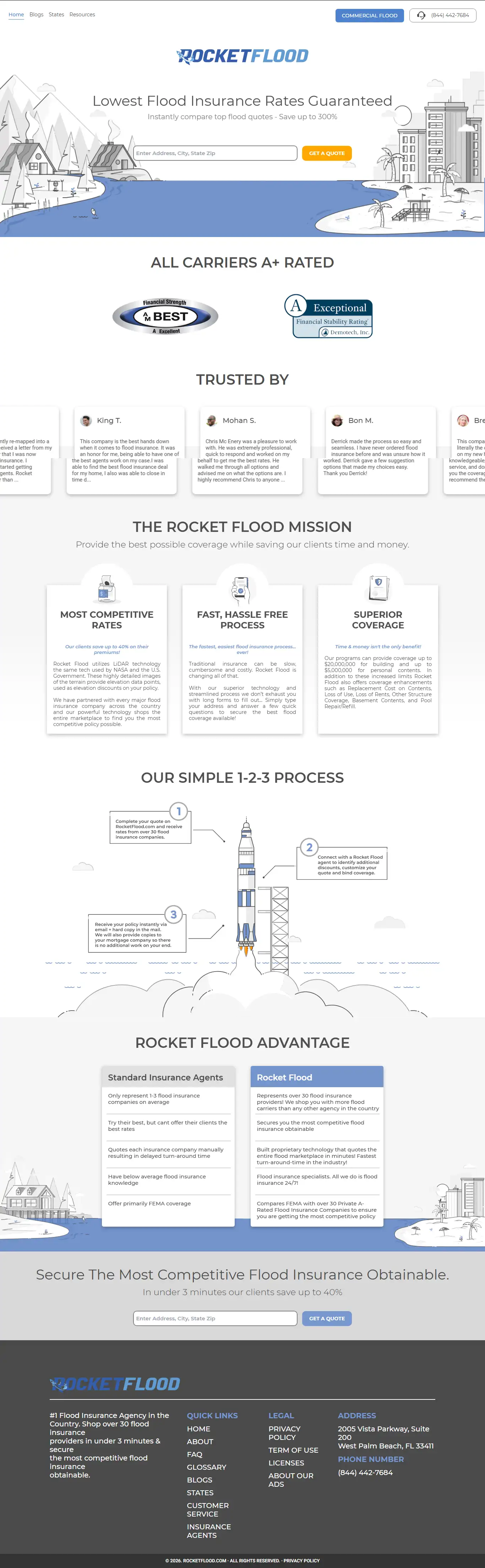 RocketFlood  Insurance Website Design + SEO