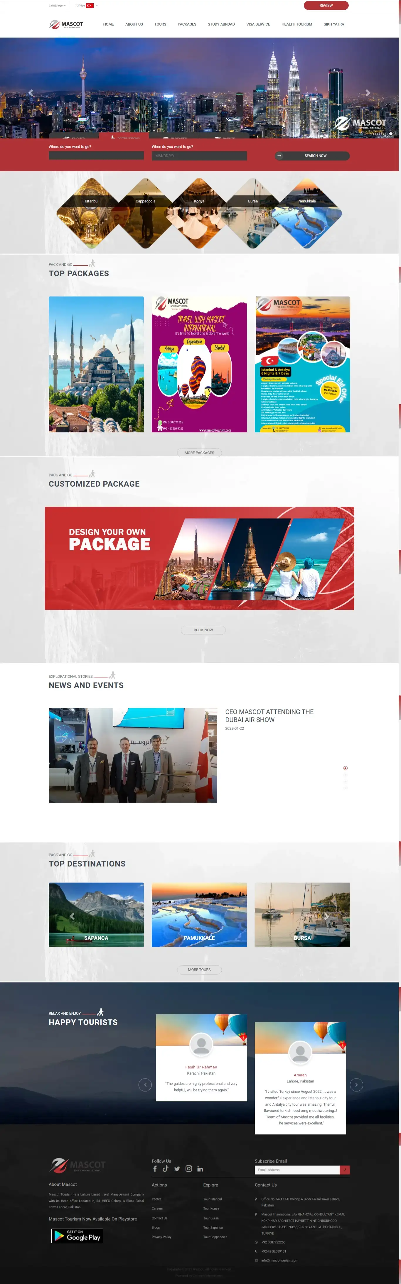 Mascot Tourism – Travel Website