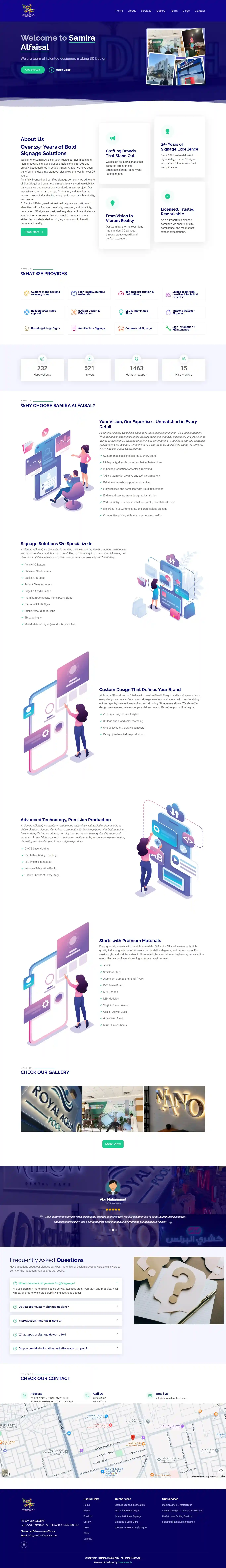 Samira Alfaisal 3D Signage Website Saudi Arabia | Powerwebsols